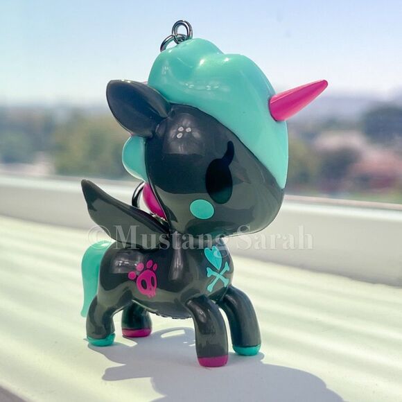 Rare Tokidoki Classico Unicorno Bag Charm Keychain Vintage 2014 Gray Teal HTF - Picture 1 of 9